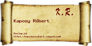 Kaposy Róbert névjegykártya