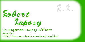 robert kaposy business card